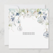 ジョイ金ゴールドほこりっぽい青い緑のクリスマスフォトカード (裏面)