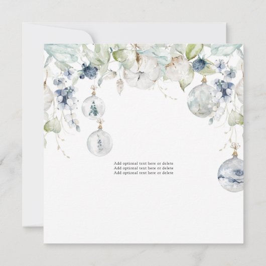 ジョイ金ゴールドほこりっぽい青い緑のクリスマスフォトカード (裏面)