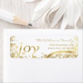 ジョイ金ゴールドスノーフレークホリデークリスマス ラベル (インサイチュ)