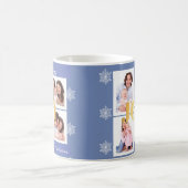 ジョイ金ゴールドブルーファミリーフォトコラージュクリスマス コーヒーマグカップ (中央)