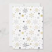 ジョイ金ゴールドミニマリスト雪片フォトクリスマスカード シーズンカード (裏面)