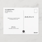 ジョイ金ゴールドリースベビーフォトクリスマス ポストカード (裏面)