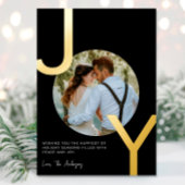 ジョイ金箔ブラックミニマルエレガントリストクリスマス 箔シーズンカード