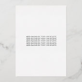 ジョイ金箔ホワイトミニマリストエレガントのクリスマス 箔シーズンカード (裏面)