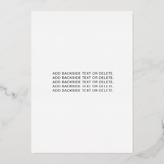 ジョイ銀箔ブルーミニマルエレガントリストクリスマス 箔シーズンカード (裏面)