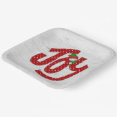 ジョイ雪だるまオンホワイト樺の木 ペーパープレート (傾斜あり)