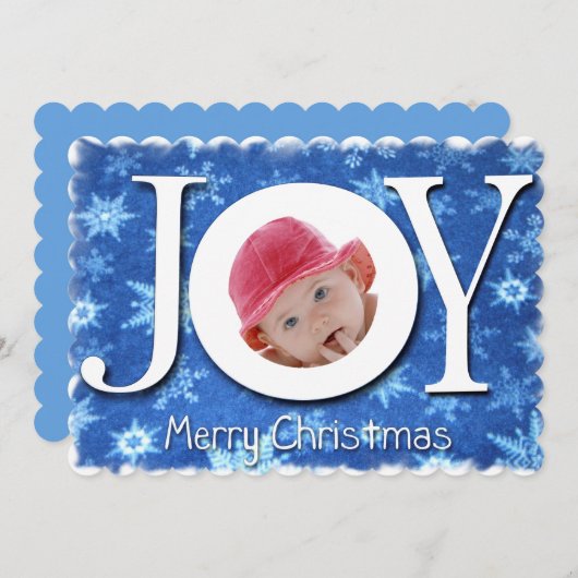 ジョイ雪片クリスマスフォトフラットカード シーズンカード (正面/裏面)