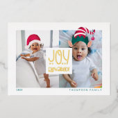 ジョイ高架おもしろい小妖精や小人&サンタクロース帽子2写真 箔シーズンカード (正面)
