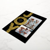 ジョイ2枚のフォトスペックル金ゴールドブラックモダンクリスマス 箔シーズンカード (回転した状態)