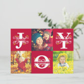 ジョイ4赤と白フォトクリスマス シーズンカード (スタンド正面)