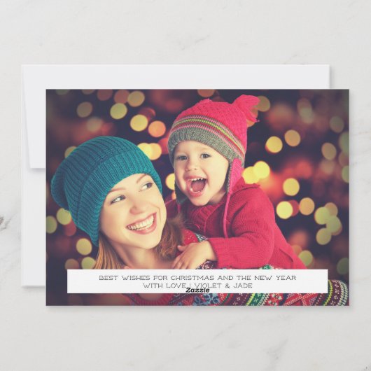 ジョイ4赤と白フォトクリスマス シーズンカード (裏面)