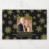 ジョイ!おもしろいゴールデンスノーフレークとフォトホリデーミニ リキュールボトルラベル (シングルラベル)