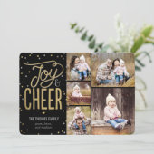ジョイ アンド チア ホリデー フォト カード - ブラック (スタンド正面)
