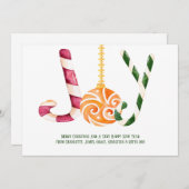 ジョイ・キャンディ・ケーン写真のクリパーソナライズされたスマス シーズンカード (正面/裏面)