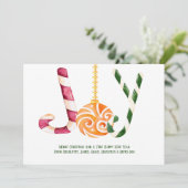 ジョイ・キャンディ・ケーン写真のクリパーソナライズされたスマス シーズンカード (スタンド正面)