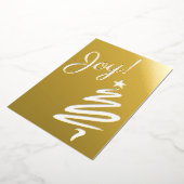 ジョイ！クリスマスツリークリスマスの休日とあなたの言葉 箔シーズンカード (回転した状態)