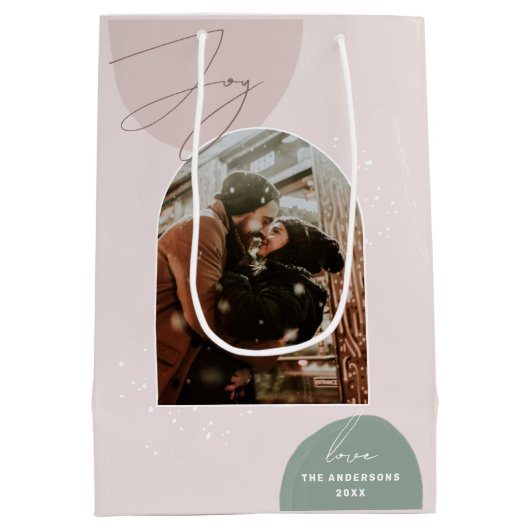 ジョイ・クリスマス | フォトホリデーモダンパッケージ ミディアムペーパーバッグ (裏面)