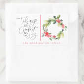 ジョイ・クリスマス・ホリデー・グリーティング・ステッカーの記事 長方形シール (バッグ)