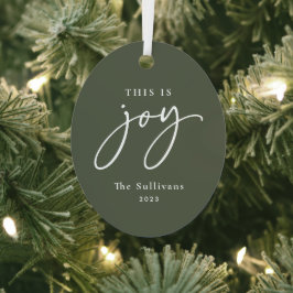 ジョイ・グリーン・フォト・ホリデー メタルオーナメント