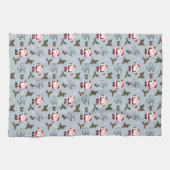 ジョイ、サンタ、クリスマスホリー キッチンタオル (横)