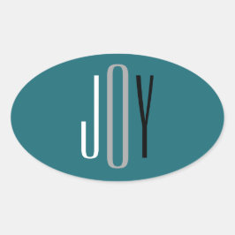 ジョイ ティール ホワイト グレー ブラック モダン クリスマス オリジナル 楕円形シール