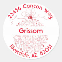 ジョイ・トゥ・ザ・ワールドオーナメント差出人住所ラベル-