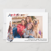 ジョイ・トゥ・ザ・ワールドタイポグラフィとモアツリーモンタージュ シーズンカード (正面)