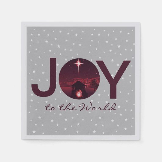 ジョイ・トゥ・ザ・ワールド出生 スタンダードカクテルナプキン (正面)