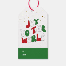 ジョイ・トゥ・ザ・ワールド ホリデー レッド＆グリーン クリスマス ギフトタグ