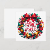 『ジョイ・トゥ・ザ・ワールド』リースのグリーティングカード シーズンカード (正面/裏面)