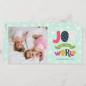 『ジョイ・トゥ・ザ・ワールド』| 写真のホリデーカード シーズンカード (正面/裏面)