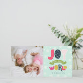 『ジョイ・トゥ・ザ・ワールド』| 写真のホリデーカード シーズンカード (スタンド正面)