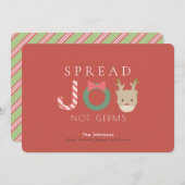 ジョイ·トナカイの仮面レッド·クリスマスを広める シーズンカード (正面/裏面)