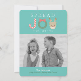 ジョイ·トナカイの仮面青いクリスマス写真を広める シーズンカード