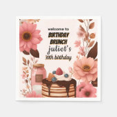 ジョイ・ドーナツ・パンケーキ大人ピンク・ブランチ30歳の誕生日 スタンダードカクテルナプキン (正面)