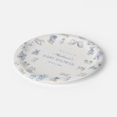 ジョイ・ド・トゥアル ベビーシャワー ブルー リボン 男の子 ペーパープレート (アングル)