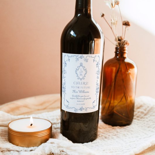 ジョイ・ド・トゥワール ヴィンテージ フレーム エンブレム ブライダルシャワー ワインラベル