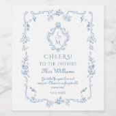 ジョイ・ド・トゥーレ ヴィンテージ フレーム クレスト ブライダルシャワー ワインラベル (シングルラベル)