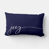 ジョイ・ネイビーエレガントブルー書道聖降誕祭 ランバークッション (裏面)