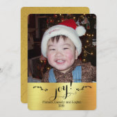 ジョイ！-パーソナライズされた金ゴールド ||フォトクリスマス (正面/裏面)
