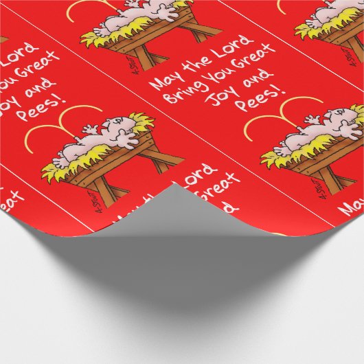 ジョイ&ピース!クリおもしろいスマス包装紙 ラッピングペーパー (角)