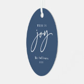 ジョイ・ブルー・フォト・ホリデー メタルオーナメント (正面左)