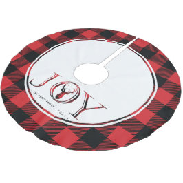 ジョイ・プレイド・パーソナライズされたクリスマス ブラッシュドポリエステルツリースカート