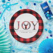 ジョイ・プレイド・パーソナライズされたクリスマス ペーパープレート (パーティー)