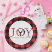 ジョイ・プレイド・パーソナライズされたクリスマス ペーパープレート (パーティー)