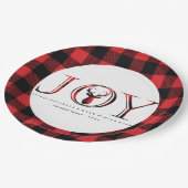 ジョイ・プレイド・パーソナライズされたクリスマス ペーパープレート (アングル)