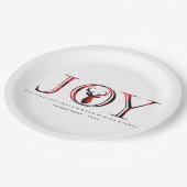 ジョイ・プレイド・パーソナライズされたクリスマス ペーパープレート (アングル)