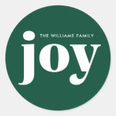 ジョイ・ミニマリスト・グリーン・クリスマス ラウンドシール (正面)