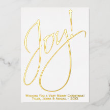 ジョイ！ミニマルなクリスマス金ゴールド&ホワイトフォトバック