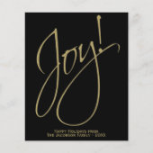 ジョイ!ミニマル金ゴールド&ブラックBUDGETホリデーカード (正面)